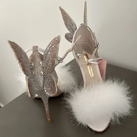 Sophia Webster White Feathered Heels - Picture 3 of 10